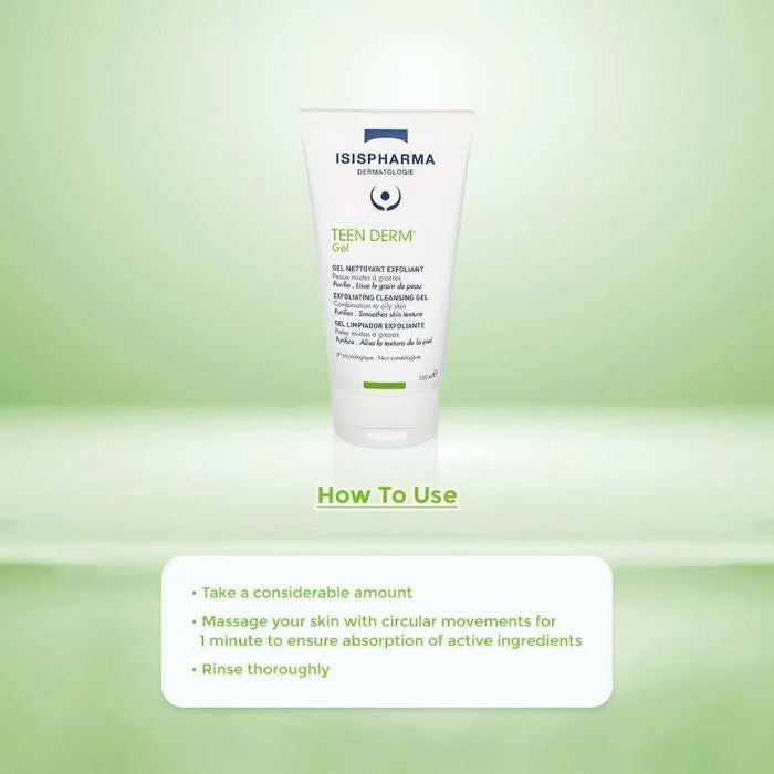 ISISPHARMA Teen Derm Gel, Purifying Exfoliating Cleanser - 150ml ISISPHARMA