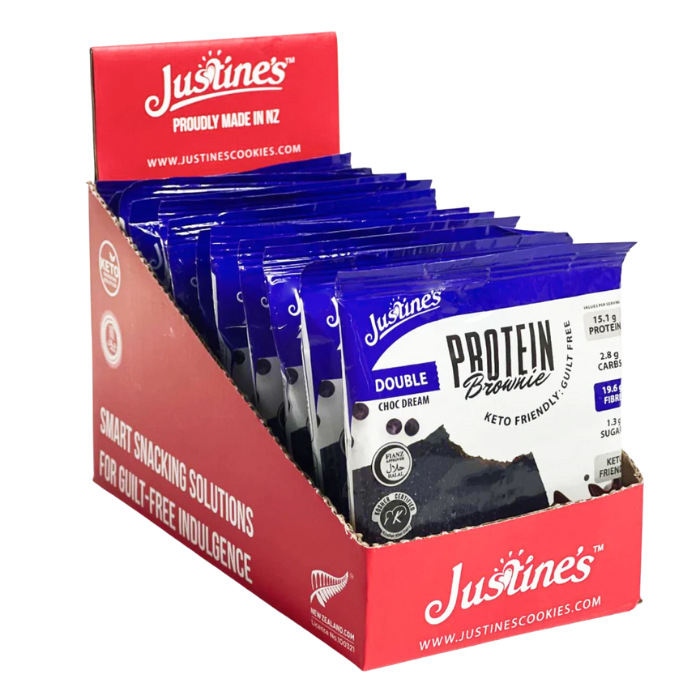 Justine's Protein Brownie Double Chocolate Dream - 75g x 12s