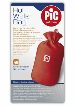 Pic Two-Sided Ribbed Hot Water Bag With Cover pic