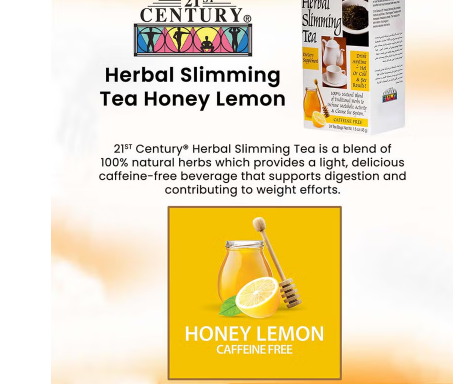 21st Century Herbal Slimming Tea Bag, Honey Lemon, Pack of 24's 21st Century