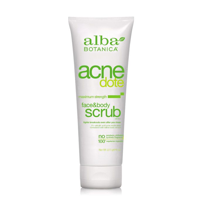 Alba Botanica Acnedote Face Body Scrub 8 Oz Alba