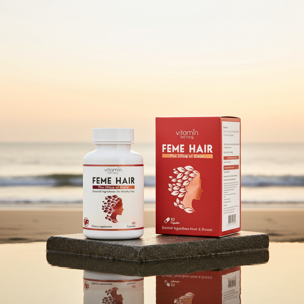 Feme Hair Growth Supplement - 60 Capsules | Premium Formula Vitamin Factory