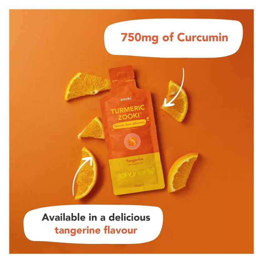 Zooki Liposomal Turmeric 750mg Tangerine Flavor Liquid Sachet 15ml, Pack of 14’s
