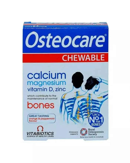 Vitabiotics Osteocare Chewable Calcium Tablets, Orange & Peppermint Flavored, For Healthy Bones, Pack of 30’s