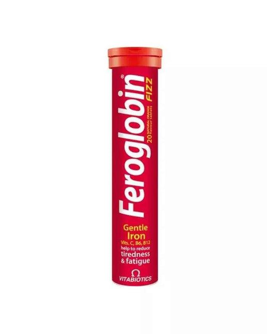 Vitabiotics Feroglobin Fizz Gentle Iron Effervescent Tablets For Energy Support, Pack of 20's