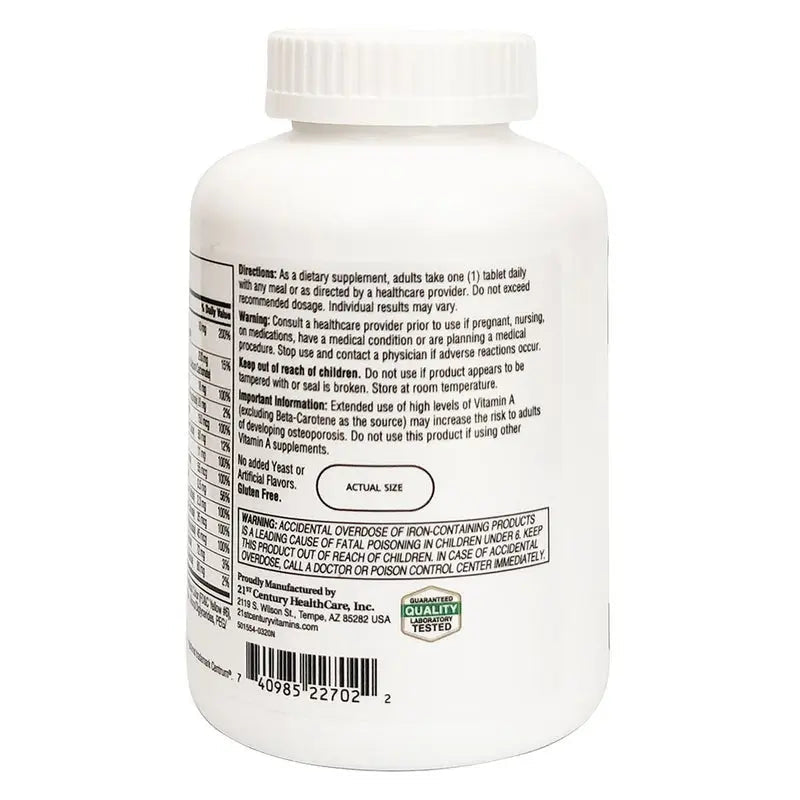 21st Century Sentry Adult Multivitamin & Multimineral Supplement Tablets, Pack of 300's 21st Century