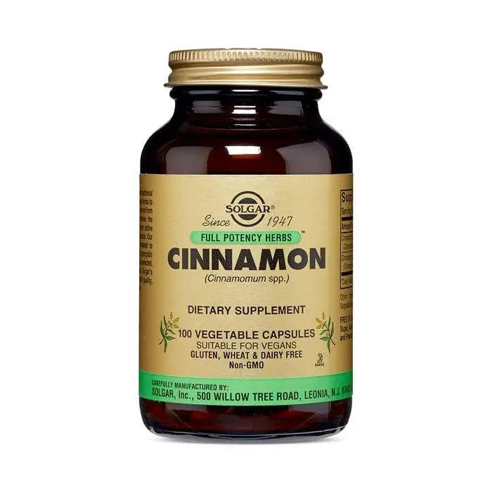 Solgar Full Potency Cinnamon Vegetable Capsule 100's Solgar