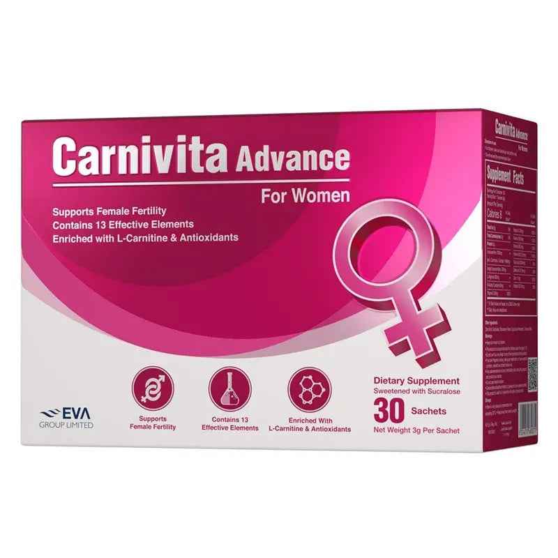 Eva pharma carnivita advance for women – l-carnitine & antioxidant sachets (pack of 30)