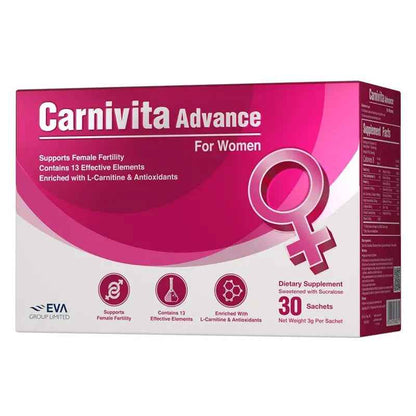 Eva pharma carnivita advance for women – l-carnitine & antioxidant sachets (pack of 30)