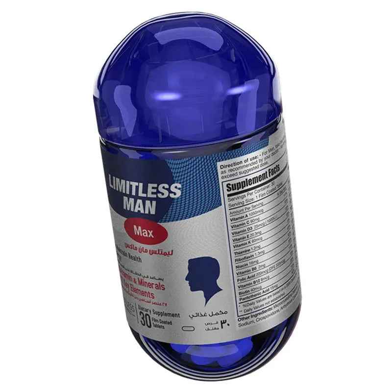 Eva pharma limitless man max multivitamin & minerals for men – 30 tablets