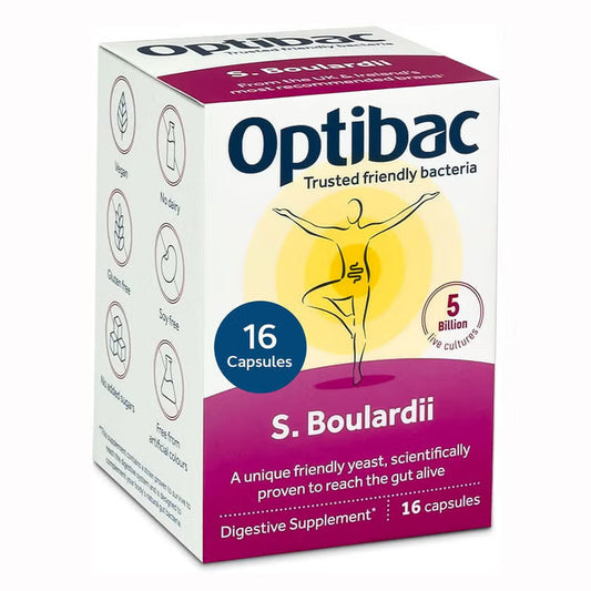 Optibac Saccharomyces Boulardii Digestive Capsules, Pack of 16's Optibac