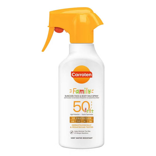 Carroten Family Suncare SPF50 Face & Body Milk Sunscreen Spray 270ml Carroten