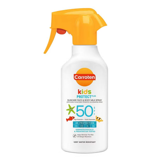 Carroten Kids Protect Suncare SPF50 Face & Body Milk Sunscreen Spray For 3+ Years 270ml Carroten