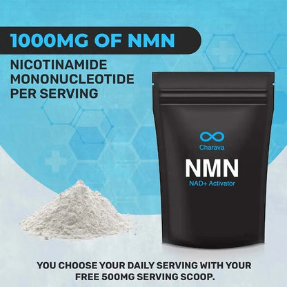 Charava NMN Antiaging Supplement NAD+ Activator Powder 30g - 60 Servings Charava