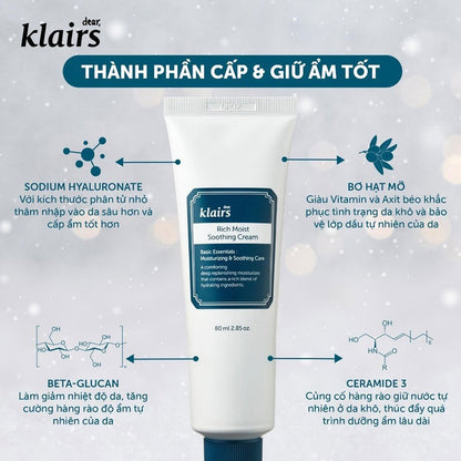 Dear Klairs Rich Moist Soothing Cream 80ml Dear Klairs