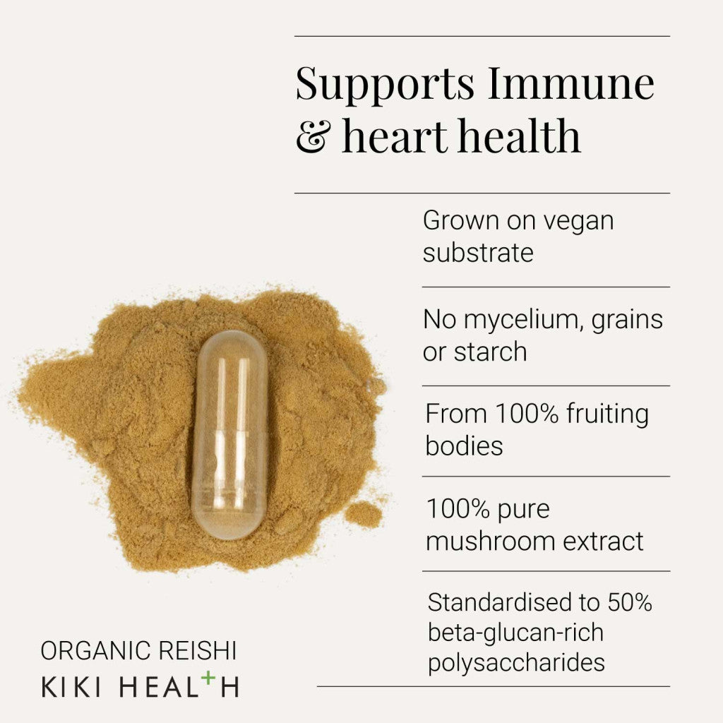 KIKI Health Organic Reishi Mushroom Extract - 60 Capsules KIKI Health