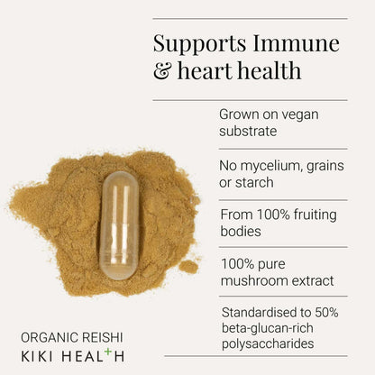KIKI Health Organic Reishi Mushroom Extract - 60 Capsules KIKI Health