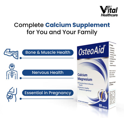 Vital Healthcare Osteoaid Original Calcium Magnesium - 30 Tablets Vital Healthcare