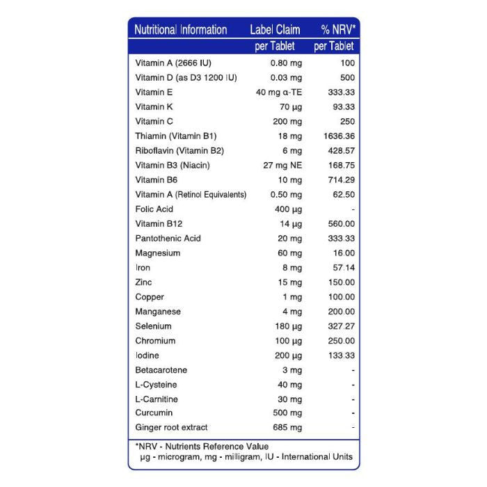 Vital Healthcare Immuno Vital, Vitamins, Zinc and Antioxidants - 30 Tablets Vital Healthcare