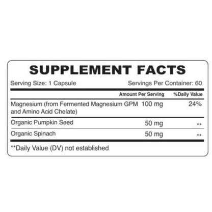Organic Earth Magnesium 60 Capsules – Bioavailable Fermented Formula