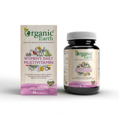 Organic Earth Women's Daily Multivitamin 60 Tablets – Whole-Food Formula