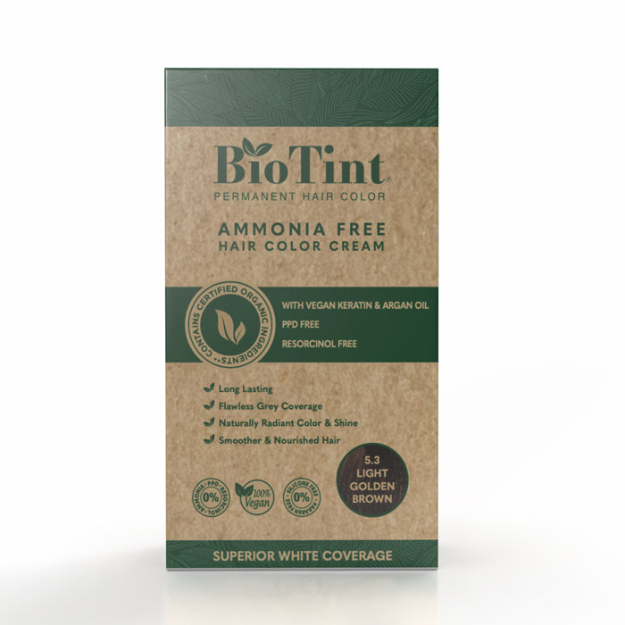 BioTint Permanent Hair Color - 5.3 Light Golden Brown BioTint