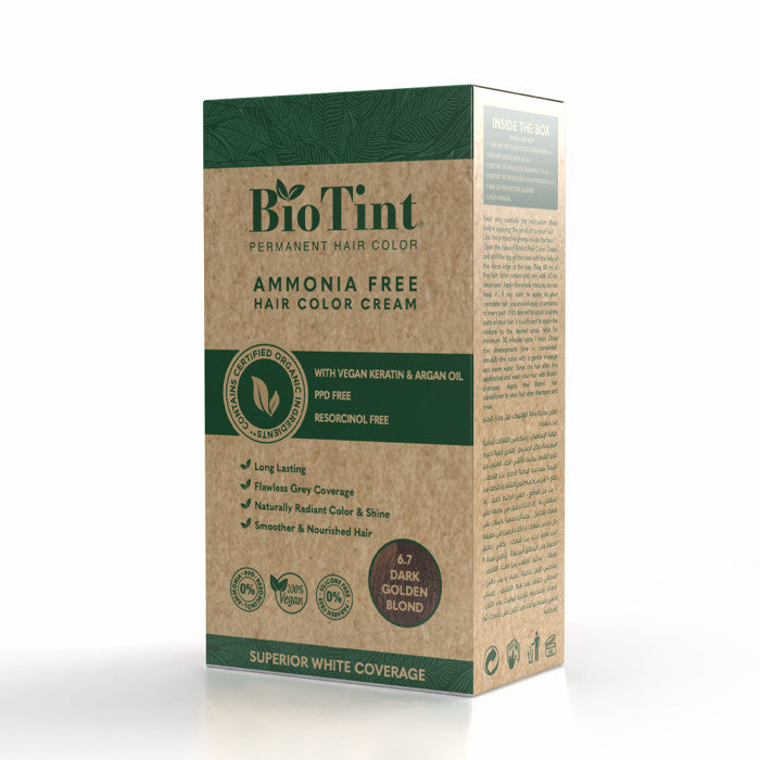 BioTint Permanent Hair Color - 6.7 Dark Golden Blond BioTint