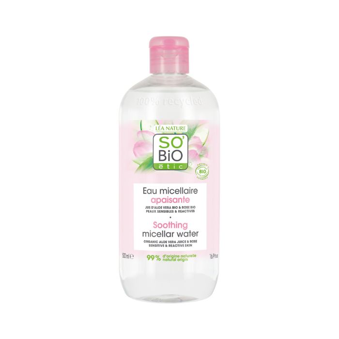 So Bio Etic Organic Soothing Micellar Water Aloe Vera Sensitive and Reactive Skin 99% Natural 500ml So Bio Etic
