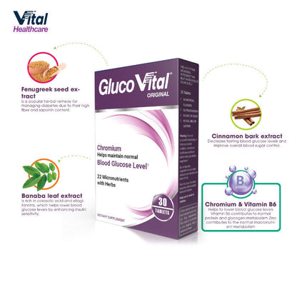 Vital Healthcare Gluco Vital Original - 30 Tabs Vital Healthcare