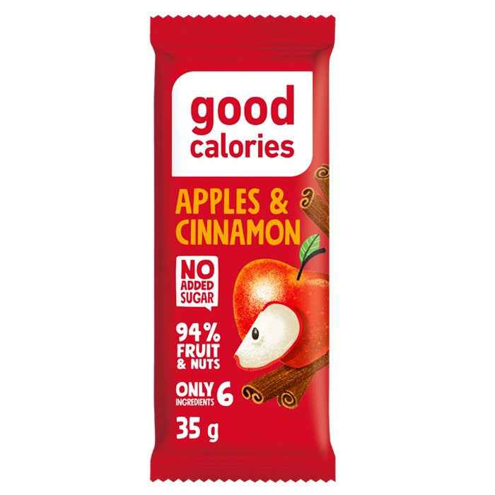 Good Calories Date Bar Apples & Cinnamon 35g,With 94% Fruits & Nuts - Pack of 20 pcs