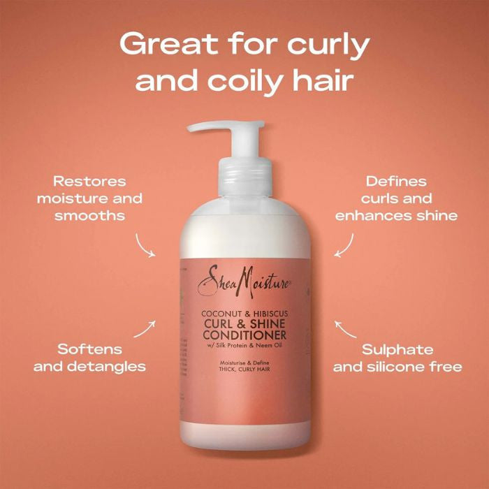 Shea Moisture Coconut and Hibiscus Curl Conditioner Hydrating Curl and Shine Hair Care 384ml Shea Moisture