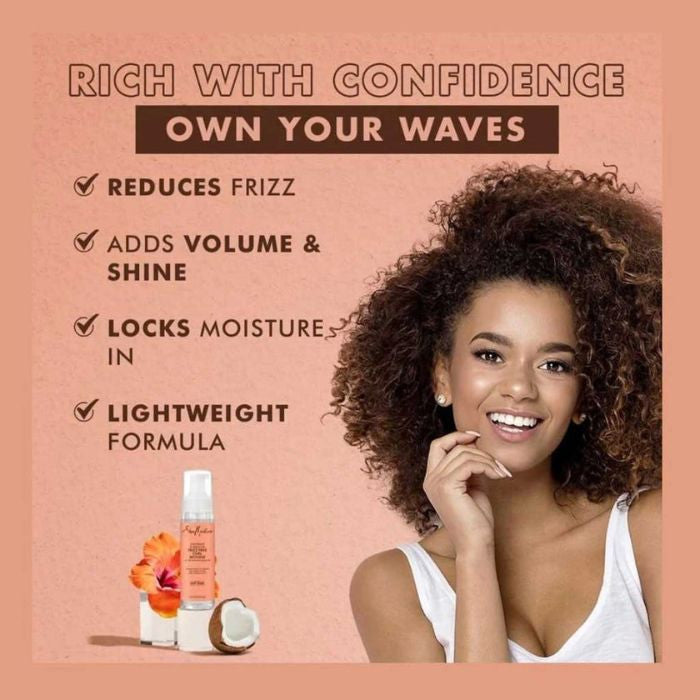 Shea Moisture Coconut and Hibiscus Frizz Curl Mousse Lightweight Anti-Frizz Formula 222ml Shea Moisture