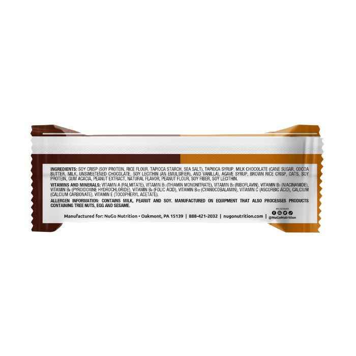 NuGo Original Peanut Butter Chocolate Protein Bar 50g, 11g Protein, Gluten Free Snack, Pack of 15 pcs