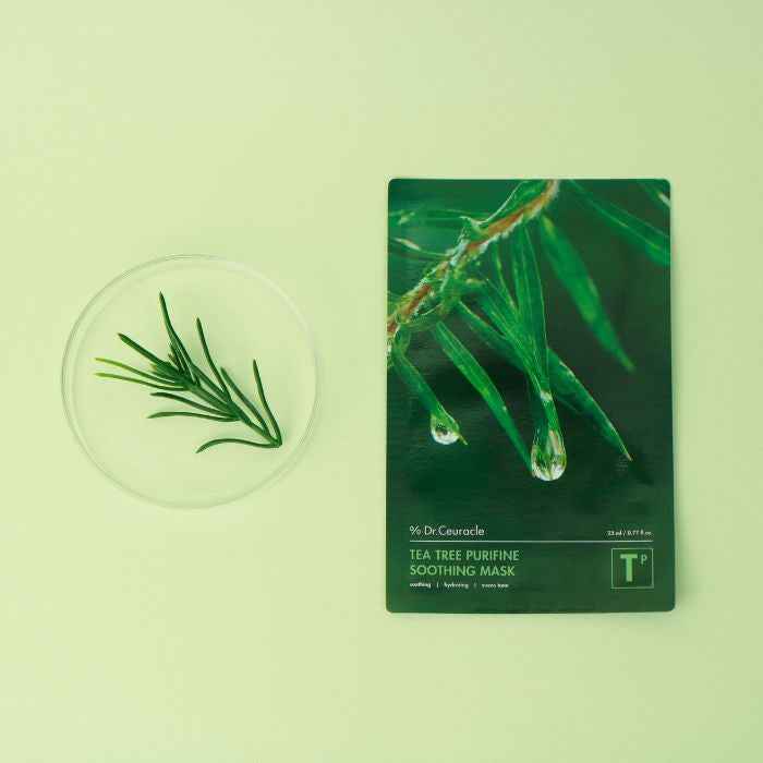 Dr. ceuracle tea tree purifine soothing mask 23ml calming sheet for sensitive skin pack of 10