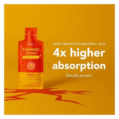 Zooki Liposomal Turmeric 750mg Tangerine Flavor Liquid Sachet 15ml, Pack of 14’s