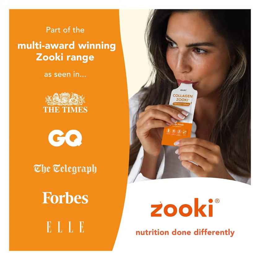 Zooki Marine Collagen 5000mg Mango Peach Flavor Liquid Sachets 15ml, Pack of 14's