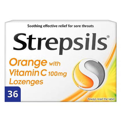 Strepsils Orange with Vitamin C Lozenges 36's Strepsils