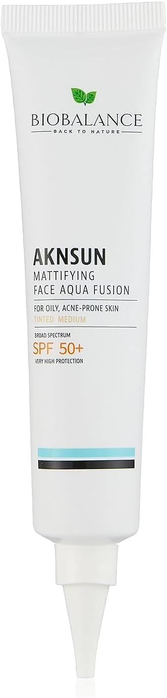 Bio Balance Aknsun Mattifying Face Aqua Fusion (SPF50+) Tinted Medium – For Oily & Acne-Prone Skin – 40ml Bio Balance
