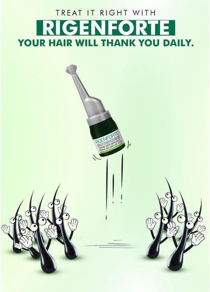 Rigenforte Anti-Hair Loss Lotion 12 Vials with Scalp Massager Brush Rigenforte