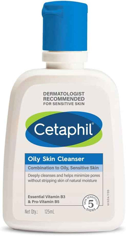 Cetaphil oily skin cleanser foaming face & body wash with combination to oily and sensitive skin - 125ml
