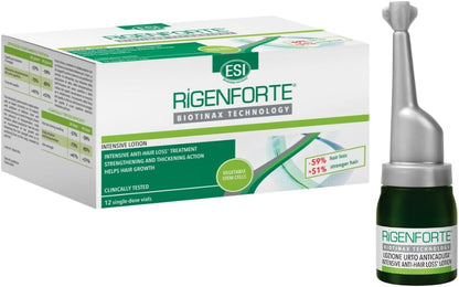 Rigenforte Anti-Hair Loss Lotion 12 Vials with Scalp Massager Brush Rigenforte