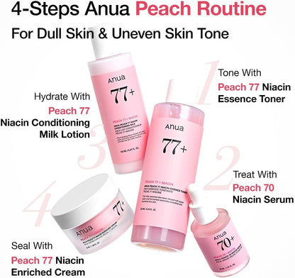 Anua Peach 77% Niacin Essence Facial Toner For Radiant & Plumping Skin 250ml Anua