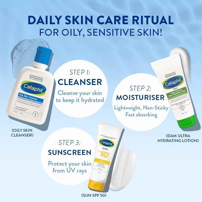 Cetaphil oily skin cleanser foaming face & body wash with combination to oily and sensitive skin - 125ml