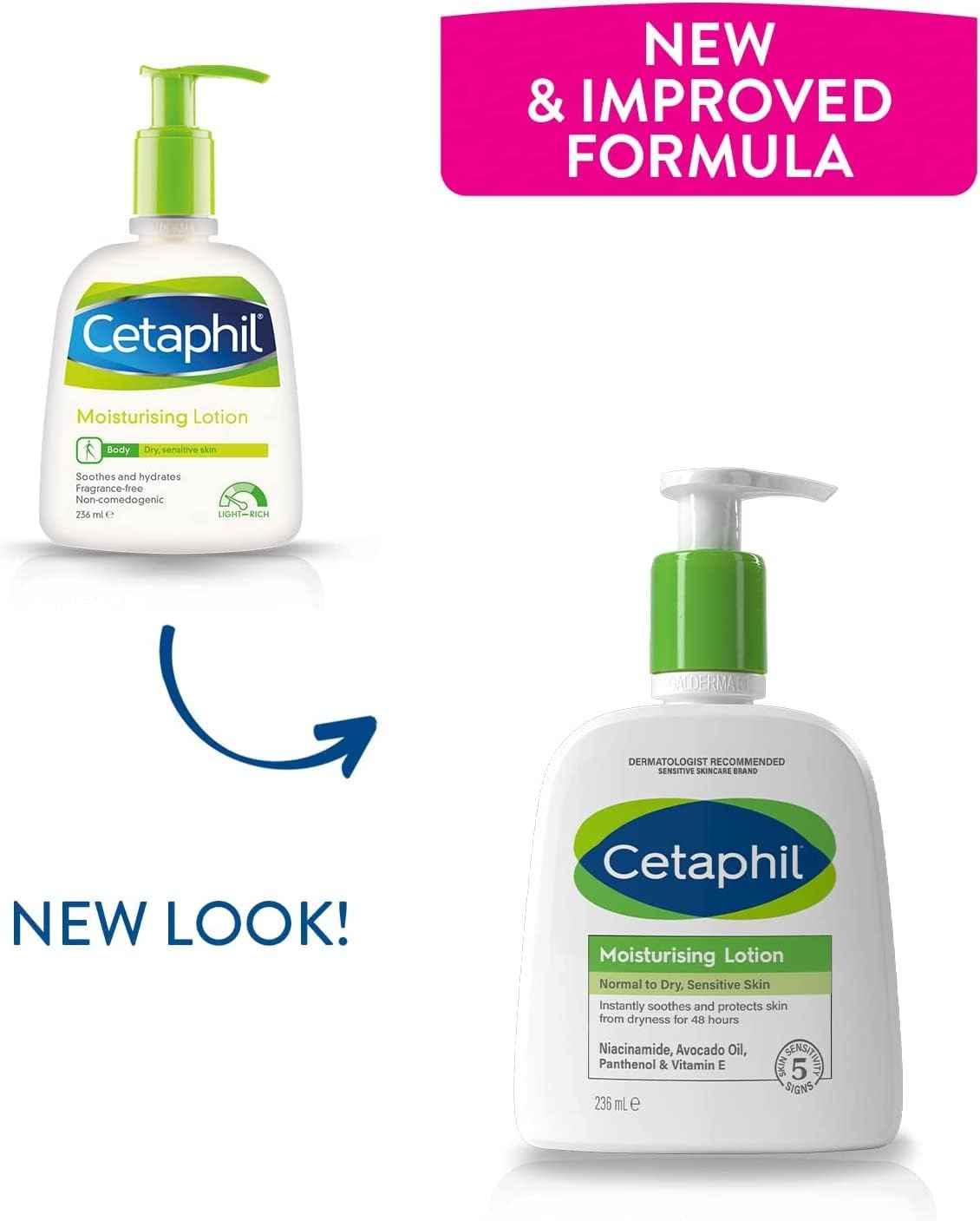 Cetaphil moisturizing lotion – face & body, normal to dry sensitive skin, 236ml