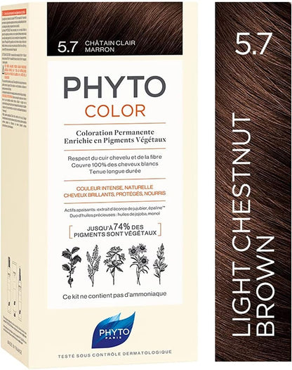 Phyto Phytocolor Permanent Hair Color - 5.7 Light Chestnut Cream Phyto