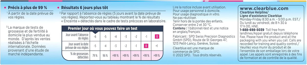 Clear Blue Ultra Early Pregnancy Test Kit 1's Clear Blue