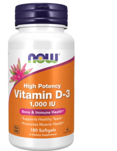 Now Vitamin D3 1000IU – 180 Softgels