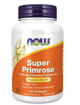 Now Super Primrose 1300mg Softgel For Women's Health, Pack of 60's NOW
