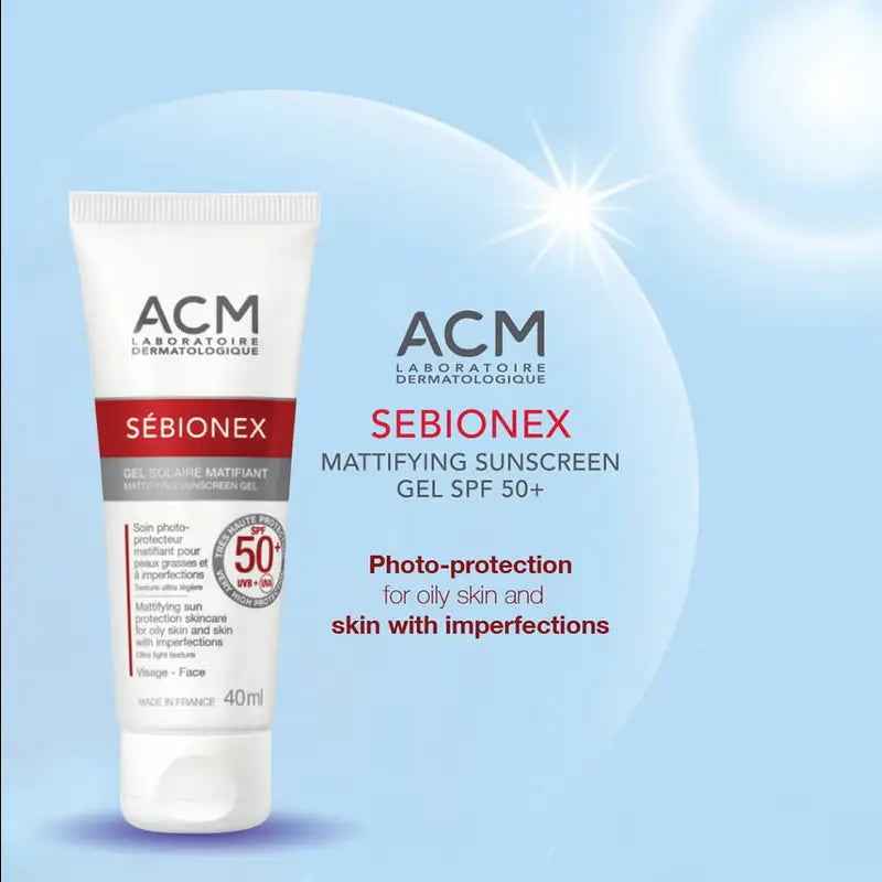 Acm sebionex spf50+ mattifying sunscreen gel 40ml