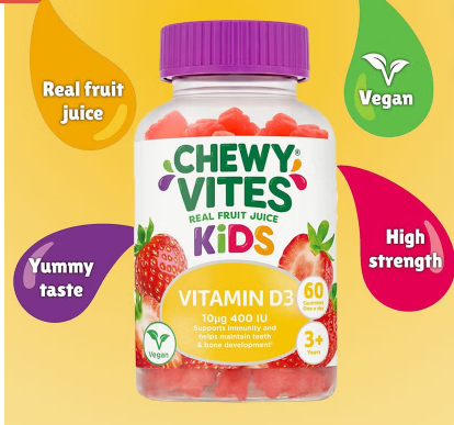 Chewy Vites Kids Vitamin D3 400 IU Gummies 60's Chewy Vites